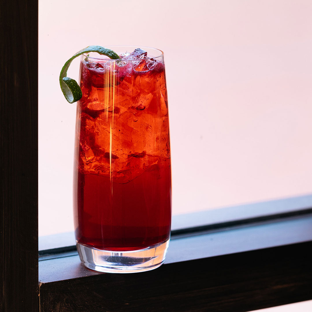 Hibiscus cocktail with agricole style Dry Land Distillers Cane Rum