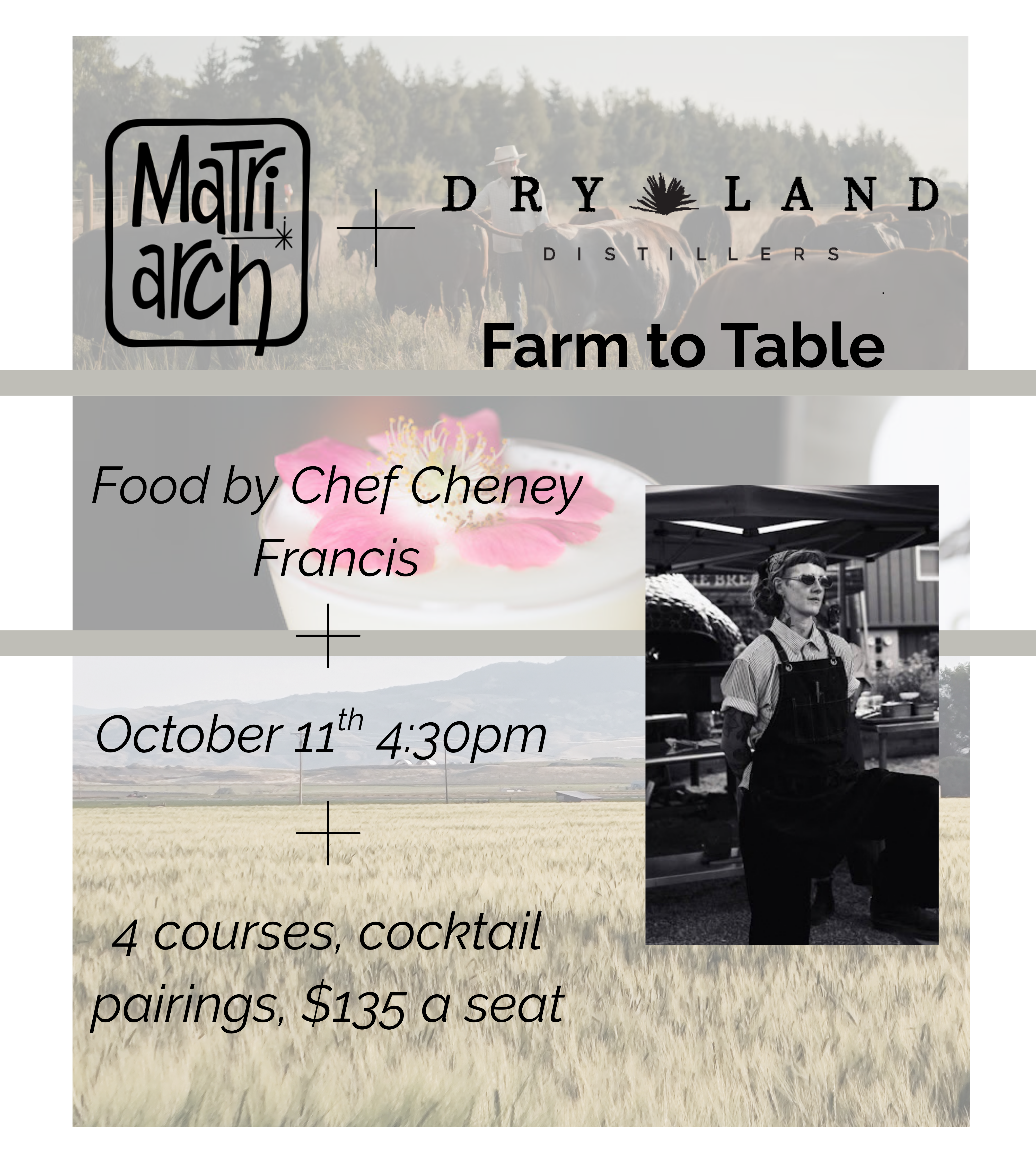 Matriarch + Dry Land Distillers Farm to Table Dinner